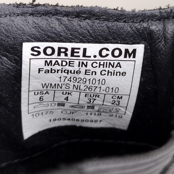 Sorel Emelie Black Leather Waterproof Chelsea Casual Ankle Boots Sz 6 - Picture 8 of 13